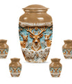 Deer Family Theme Large Urn With 4 Keepsake Urn