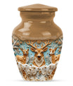 Classic 10-inch deer urn, aluminium-made memorial urn.