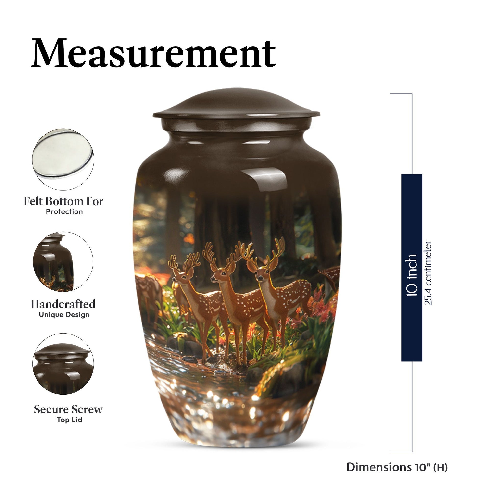 Large classic deer urn for mom.