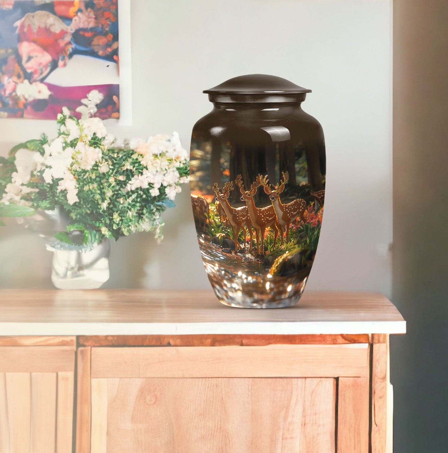 Large classic deer urn for mom.