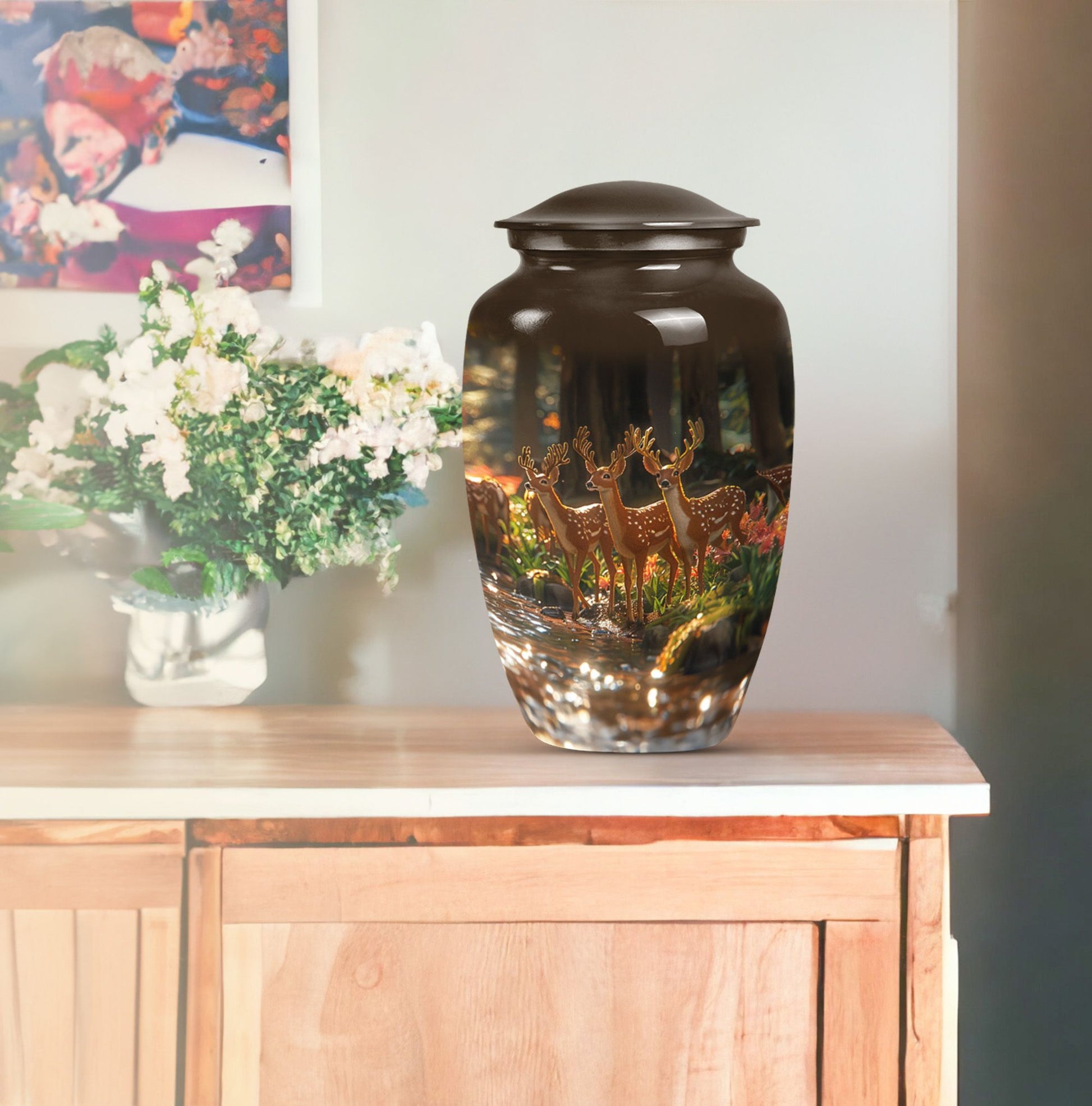 Large classic deer urn for mom.
