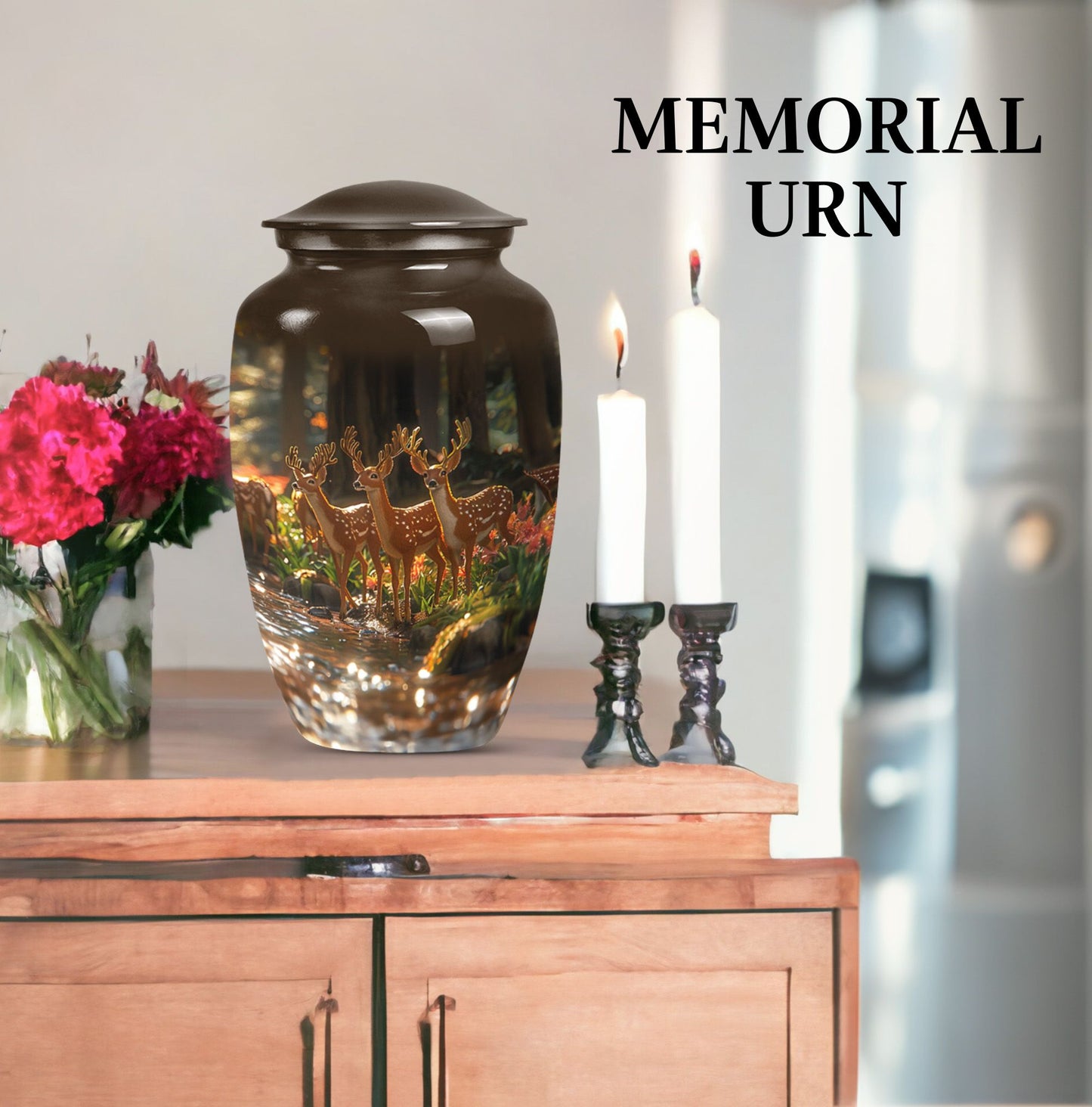Large classic deer urn for mom.
