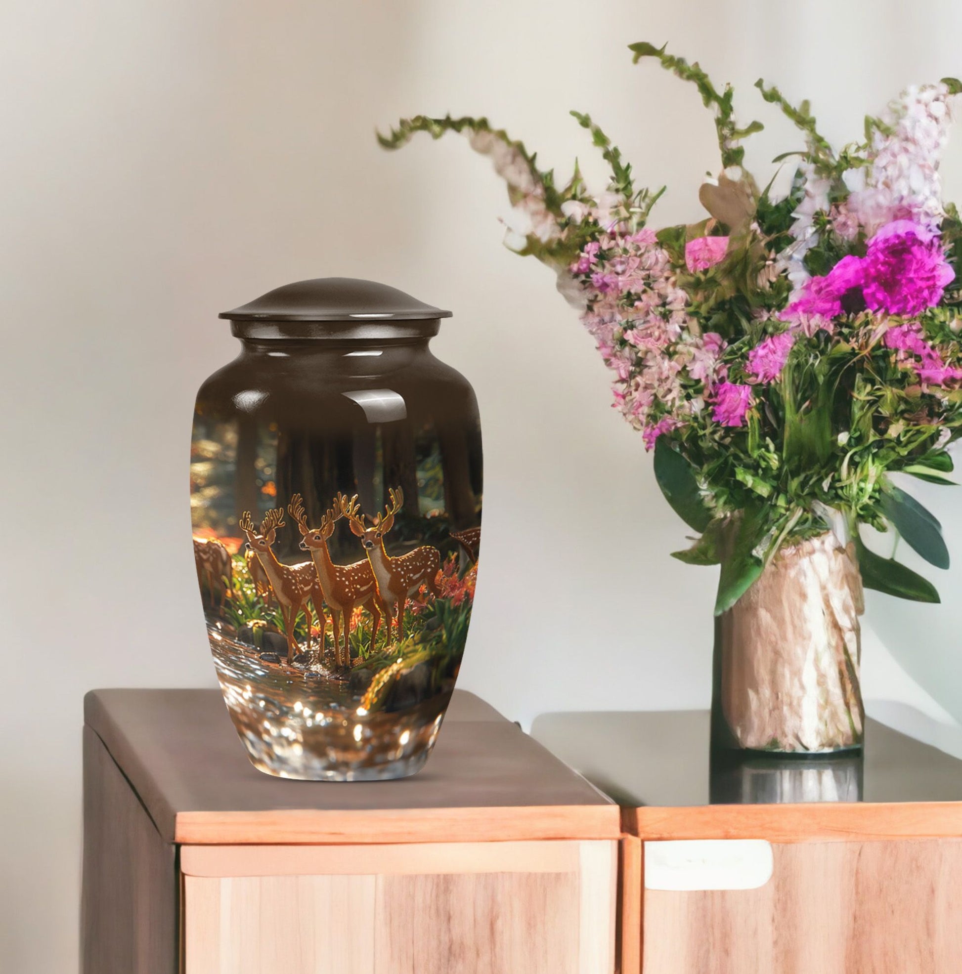 Large classic deer urn for mom.