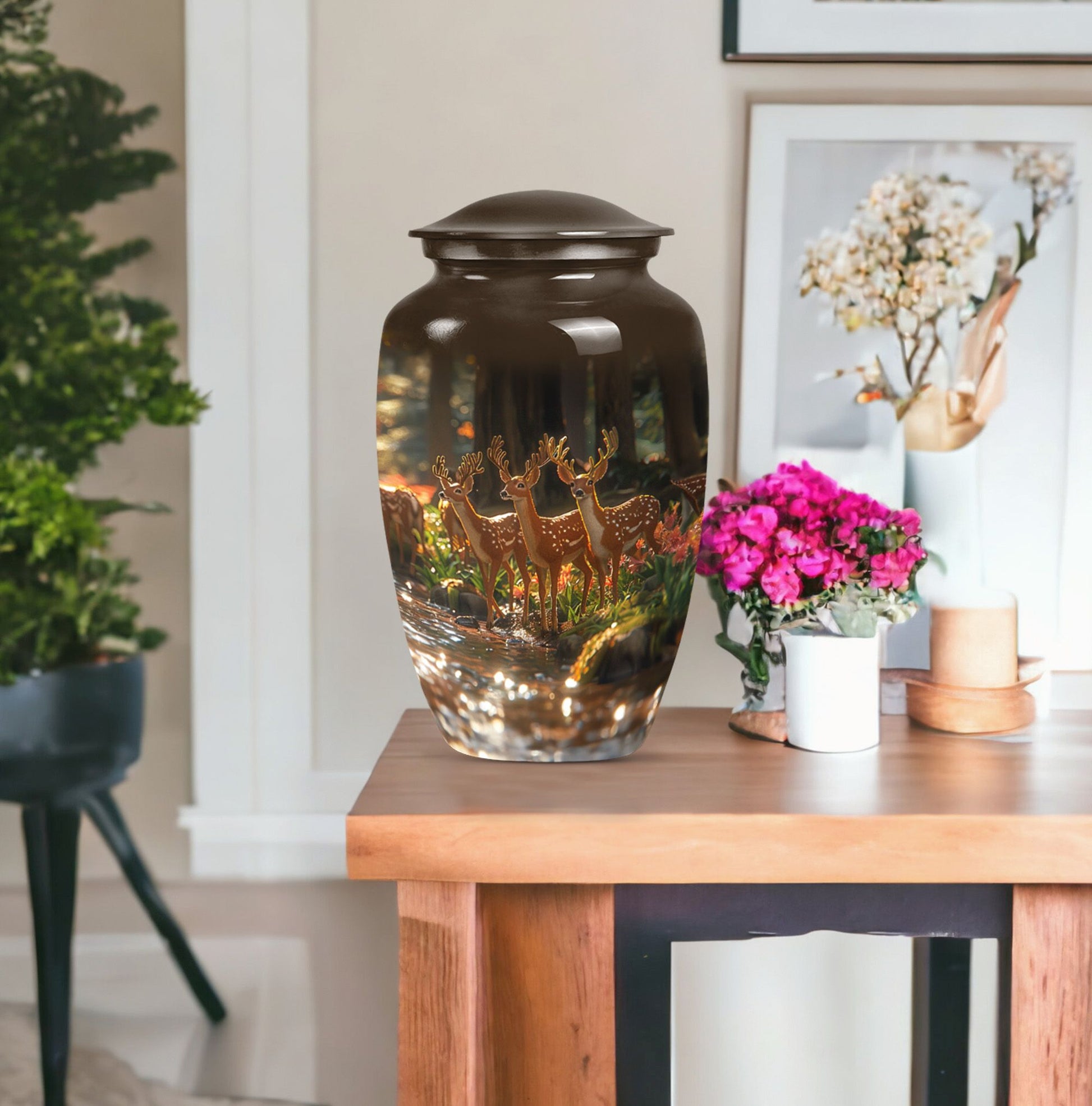 Large classic deer urn for mom.