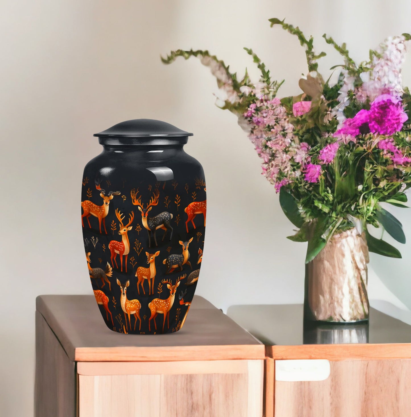 10-inch Classic Gramophone-inspired Deer Urn.