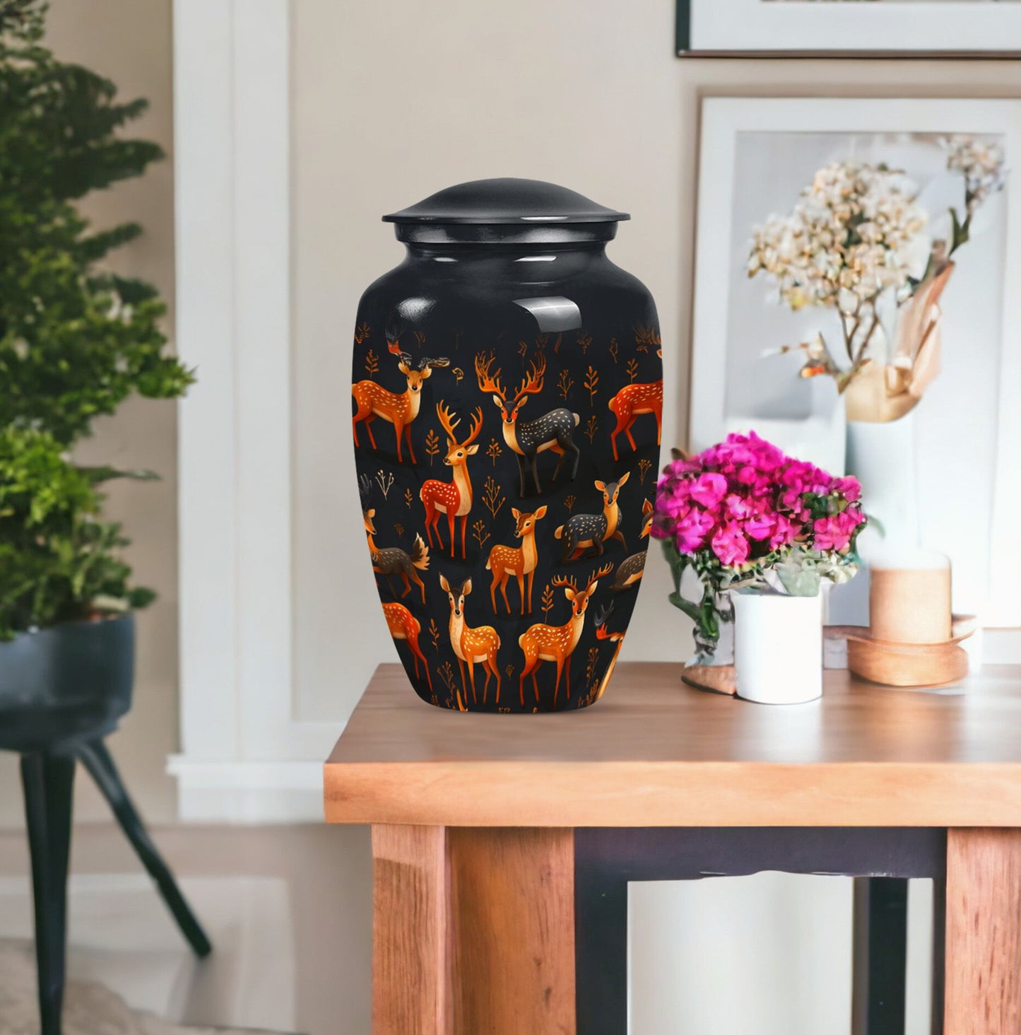 10-inch Classic Gramophone-inspired Deer Urn.