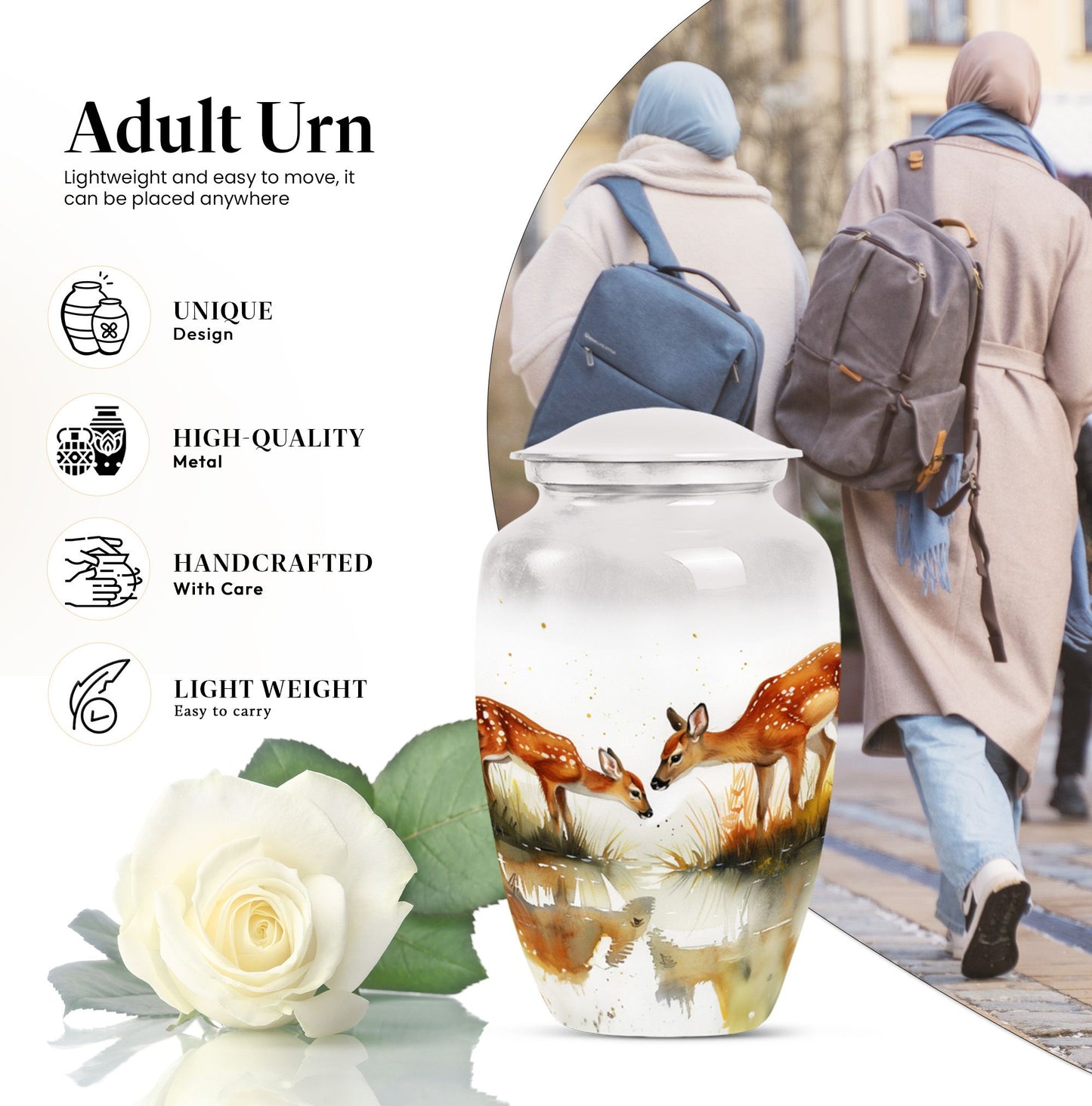  deer family urn for burial ashes 
