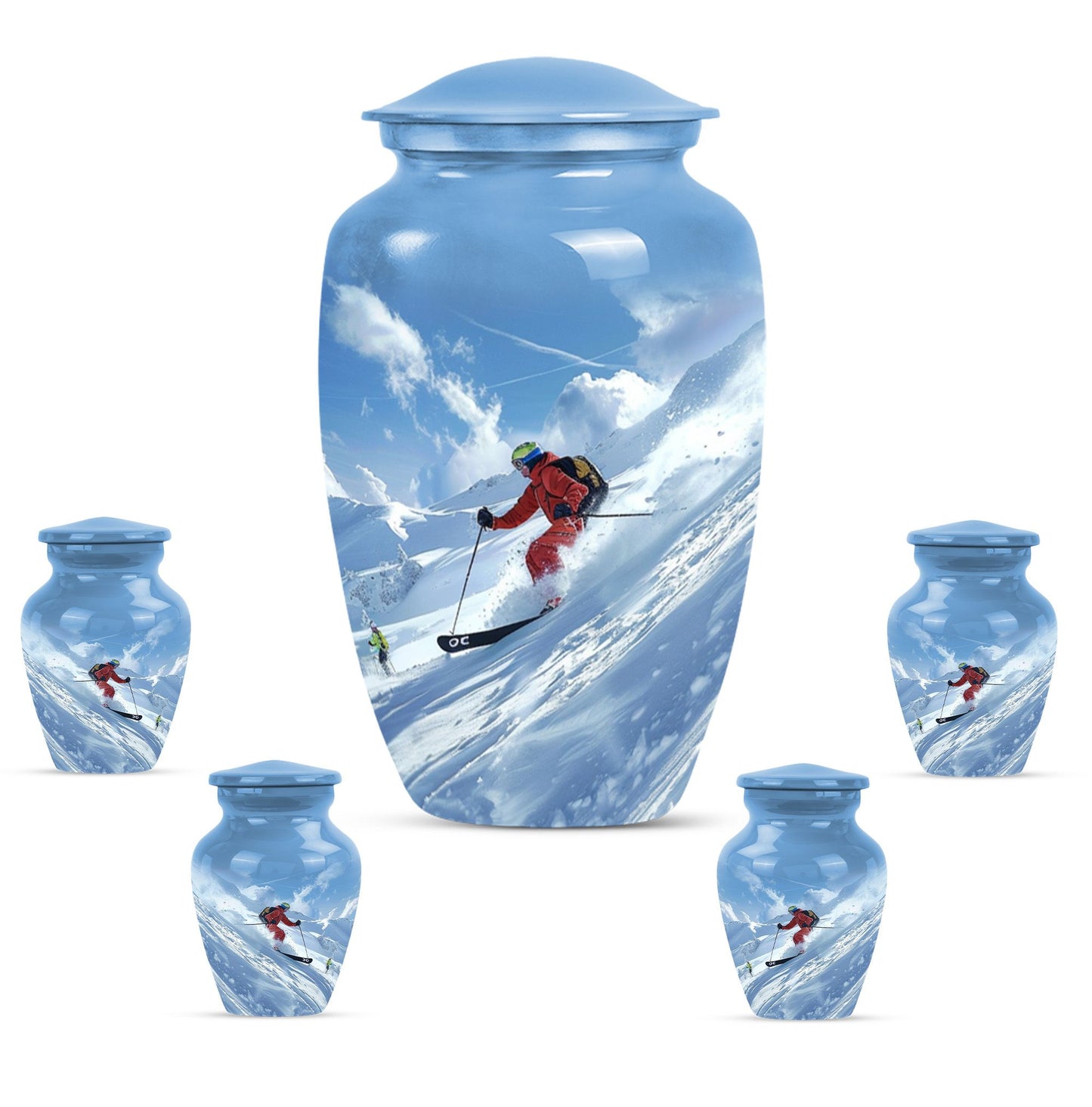 10-inch classic deer family urn for ashes