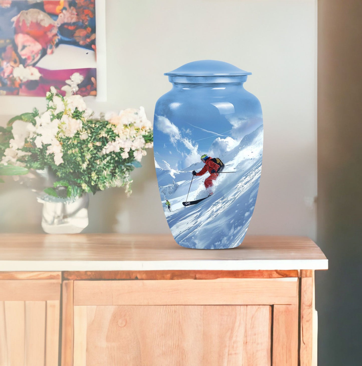 10-inch classic deer family urn for ashes