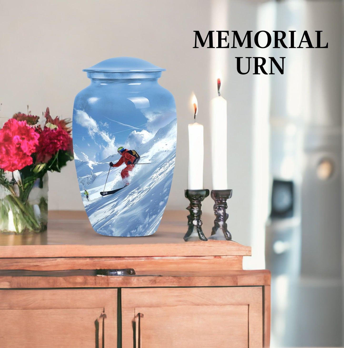 10-inch classic deer family urn for ashes