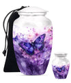 Butterfly Theme Large Urn With 1 Keepsake Urn