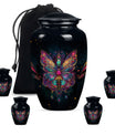 Butterfly Theme Large Urn With 4 Keepsake Urn