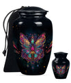 Butterfly Theme Large Urn With 1 Keepsake Urn
