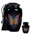 Butterfly Theme Large Urn With 1 Keepsake Urn