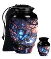 Butterfly Theme Large Urn With 1 Keepsake Urn