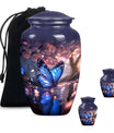 Butterfly Theme Large Urn With 2 Keepsake Urn