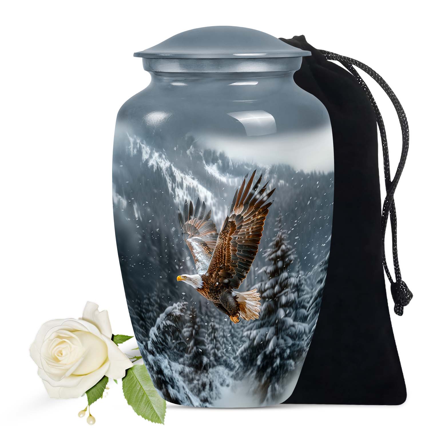 Eagle Theme Large Urn 10 Inch