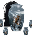Eagle Theme Large Urn With 4 Keepsake Urn