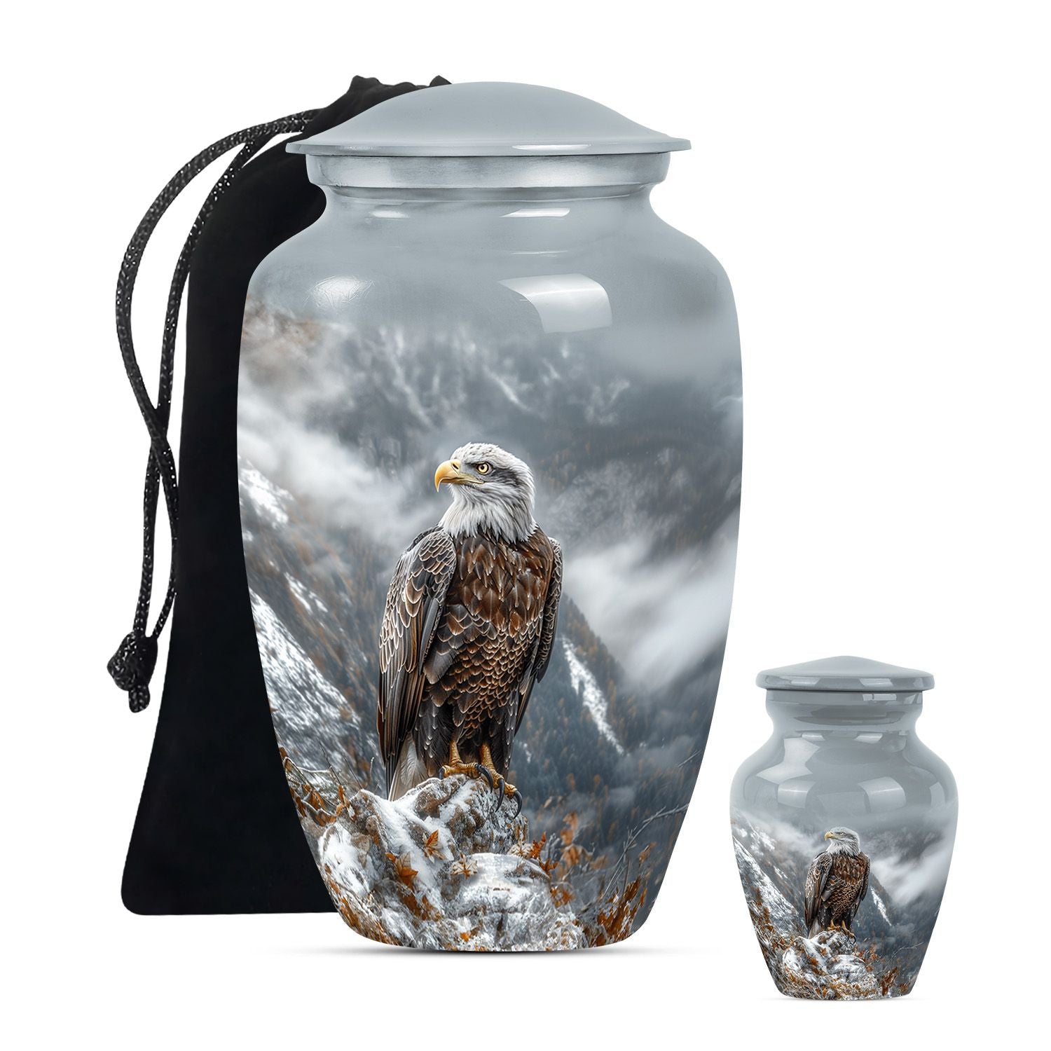 Eagle Theme Large Urn With 1 Keepsake Urn