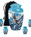 Eagle Theme Large Urn With 4 Keepsake Urn