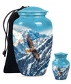 Eagle Theme Large Urn With 1 Keepsake Urn