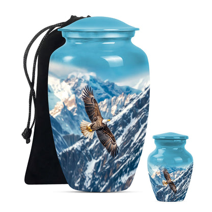 Eagle Theme Large Urn With 1 Keepsake Urn