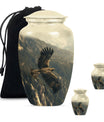 Eagle Theme Large Urn With 2 Keepsake Urn