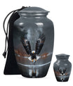 Eagle Theme Large Urn With 1 Keepsake Urn