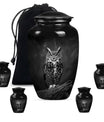 Owl Theme Large Urn With 4 Keepsake Urn