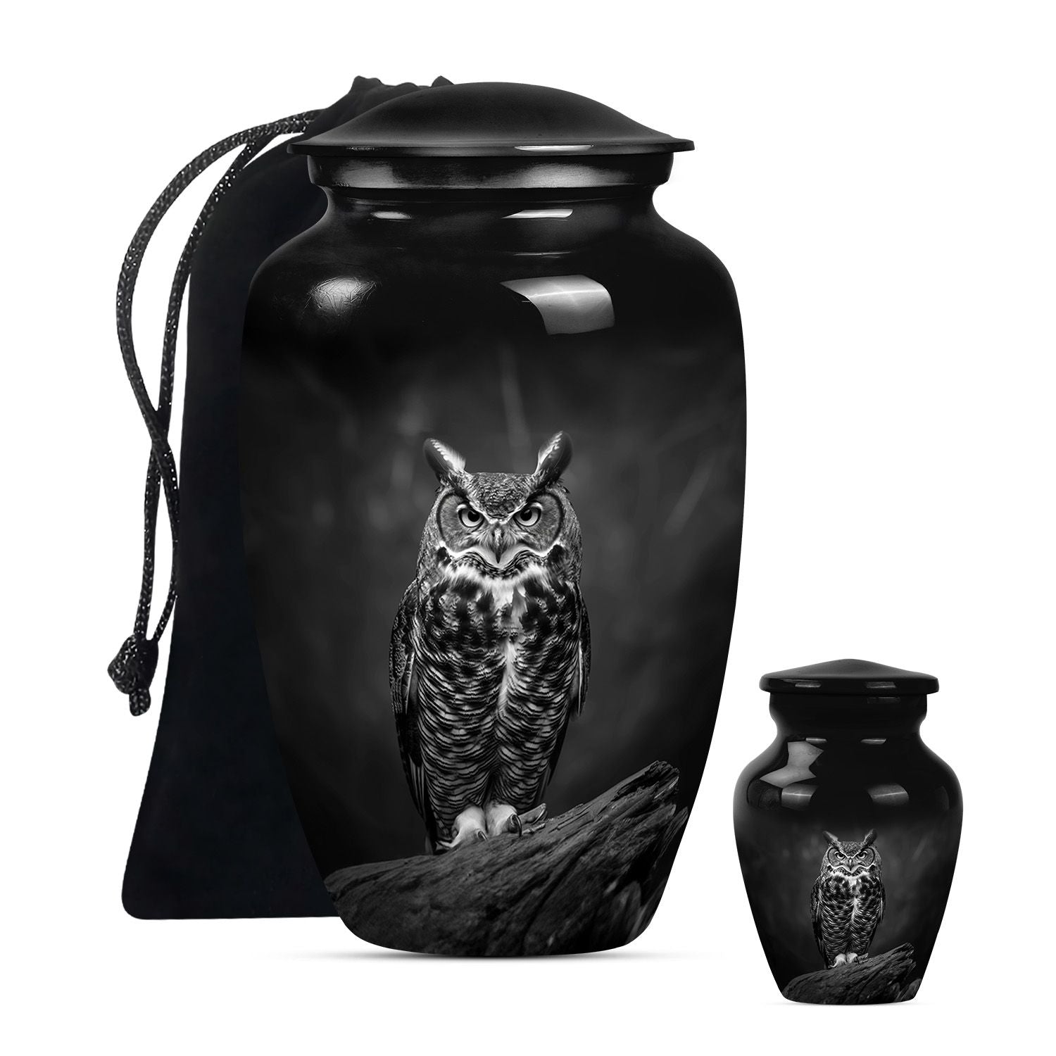 Owl Theme Large Urn With 1 Keepsake Urn