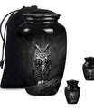 Owl Theme Large Urn With 2 Keepsake Urn
