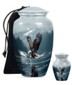 Eagle Theme Large Urn With 1 Keepsake Urn