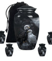 Eagle Theme Large Urn With 4 Keepsake Urn