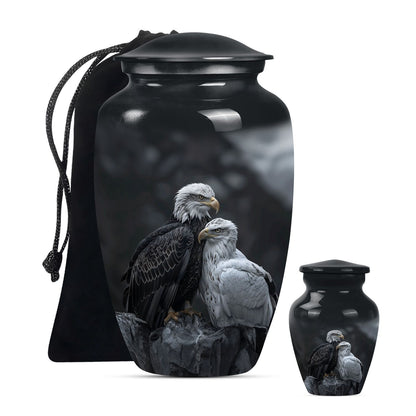 Eagle Theme Large Urn With 1 Keepsake Urn
