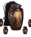 Owl Theme Large Urn With 4 Keepsake Urn