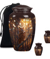Owl Theme Large Urn With 2 Keepsake Urn