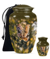 Owl Theme Large Urn With 1 Keepsake Urn