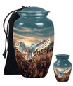 Owl Theme Large Urn With 1 Keepsake Urn