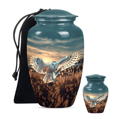 Owl Theme Large Urn With 1 Keepsake Urn