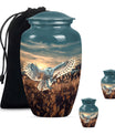 Owl Theme Large Urn With 2 Keepsake Urn