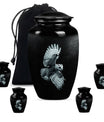 Owl Theme Large Urn With 4 Keepsake Urn