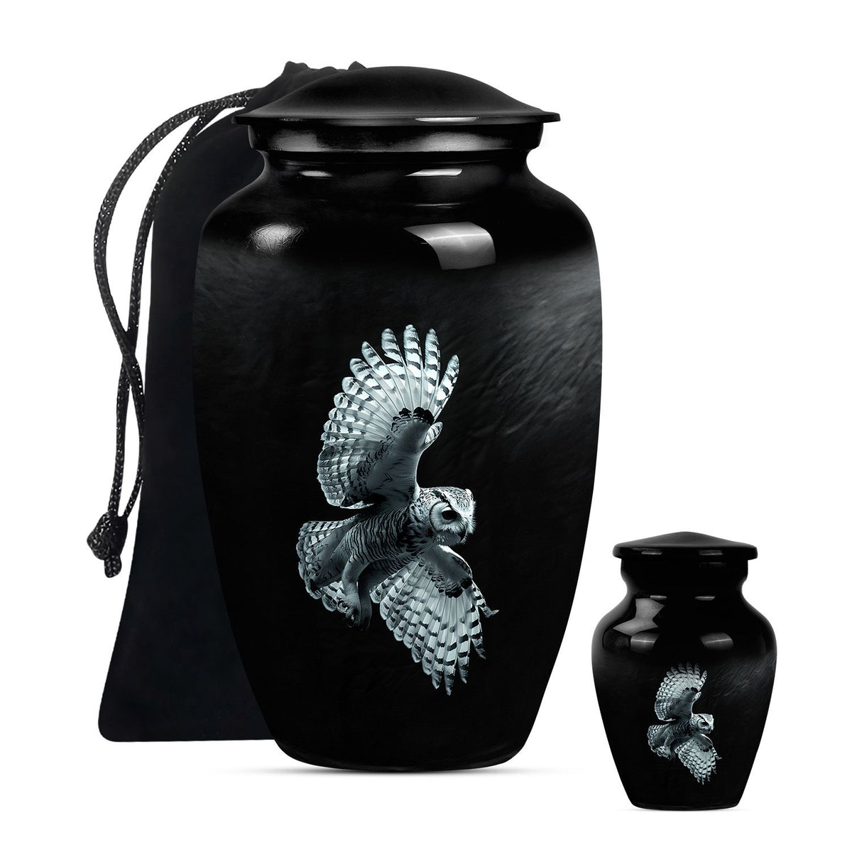 Owl Theme Large Urn With 1 Keepsake Urn