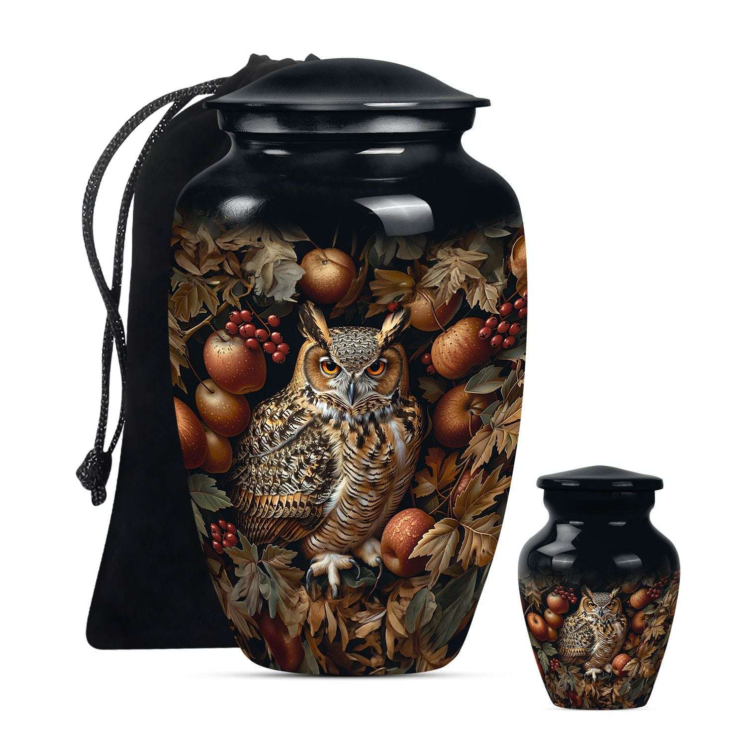 Owl Theme Large Urn With 1 Keepsake Urn