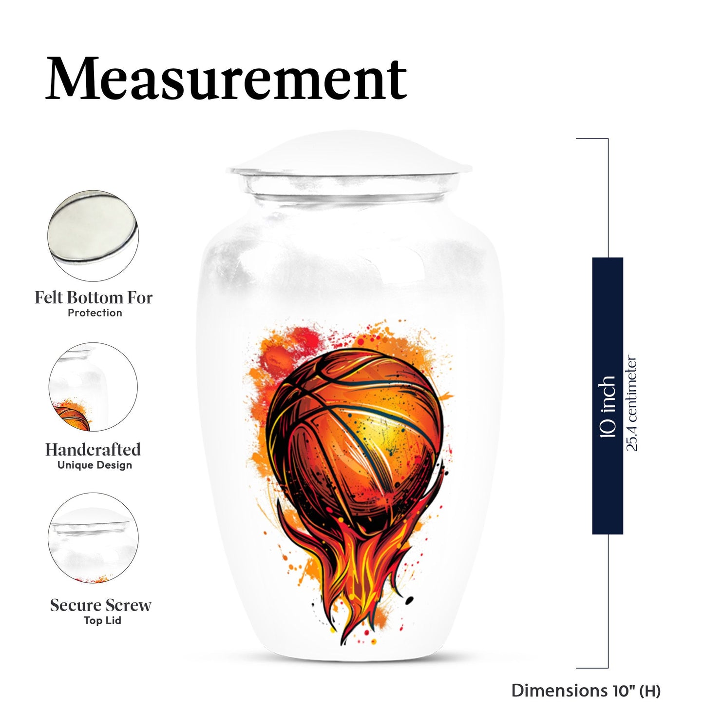 10-inch classic basketball urn