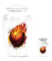 Basketball Theme Large Urn With 1 Keepsake Urn