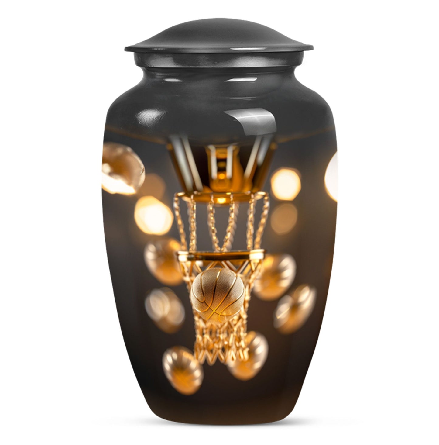 Classic 10-Inch basketball-themed memorial urn.