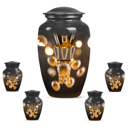 Classic 10-Inch basketball-themed memorial urn.
