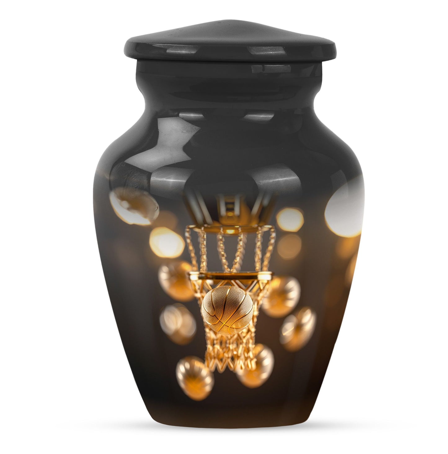 Classic 10-Inch basketball-themed memorial urn.