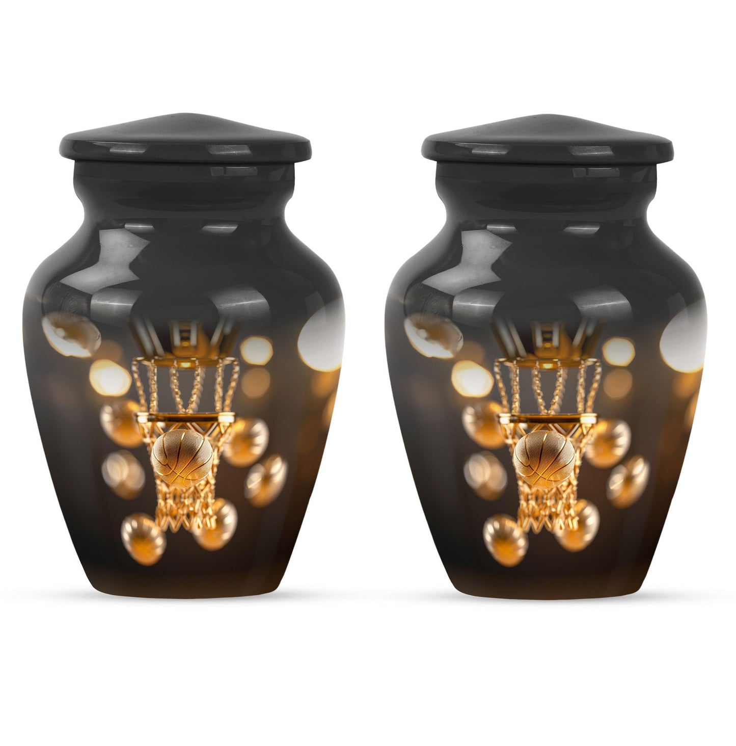 Classic 10-Inch basketball-themed memorial urn.