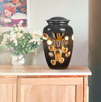 Classic 10-Inch basketball-themed memorial urn.